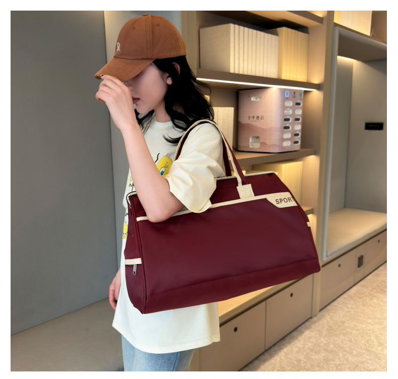 新款简约通勤手提旅行包牛津布加厚耐用运动健身包出差行李收纳袋详情41