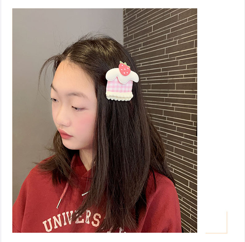 韩版创意草莓蛋糕发箍可爱甜美网红发夹小清新格纹冰激凌发圈头饰详情11