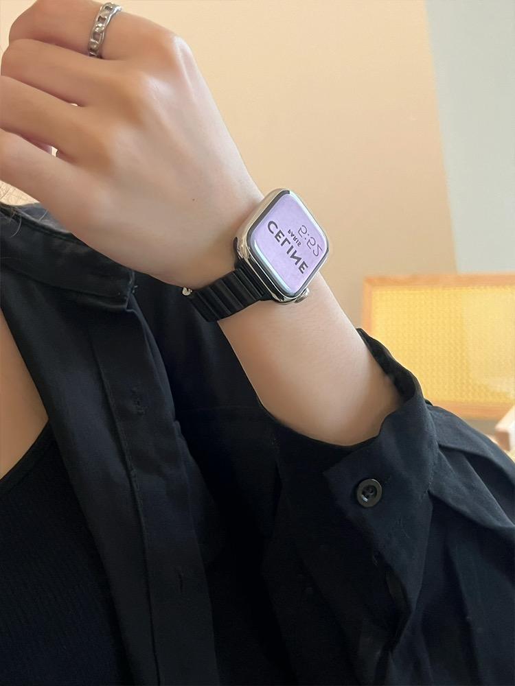iwatch表带S10女高级感适用applewatch苹果手表98代76SE5金属钢带详情8