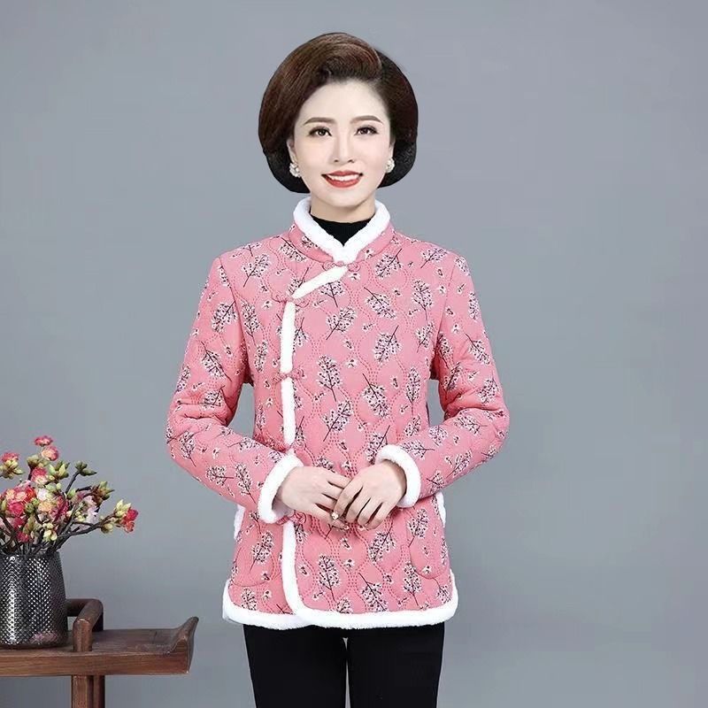 Choyin mesh chaqueta acolchada bandeja de cierre tang chaqueta de algodón noreste chaqueta de algodón grande flor chaqueta de año nuevo chaqueta chaqueta de algodón estilo chino étnico mujeres pic 4