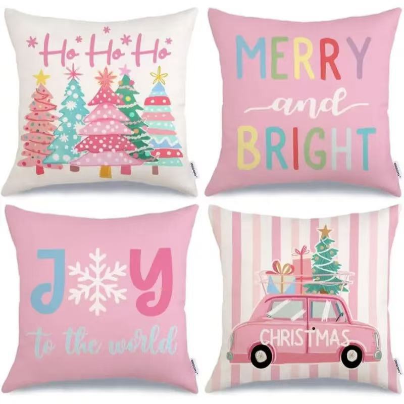 Cross-border bestseller Christmas tree print pillowcase, Christmas snowflake decorative pillowcase, new living room home pillowcase pic 8