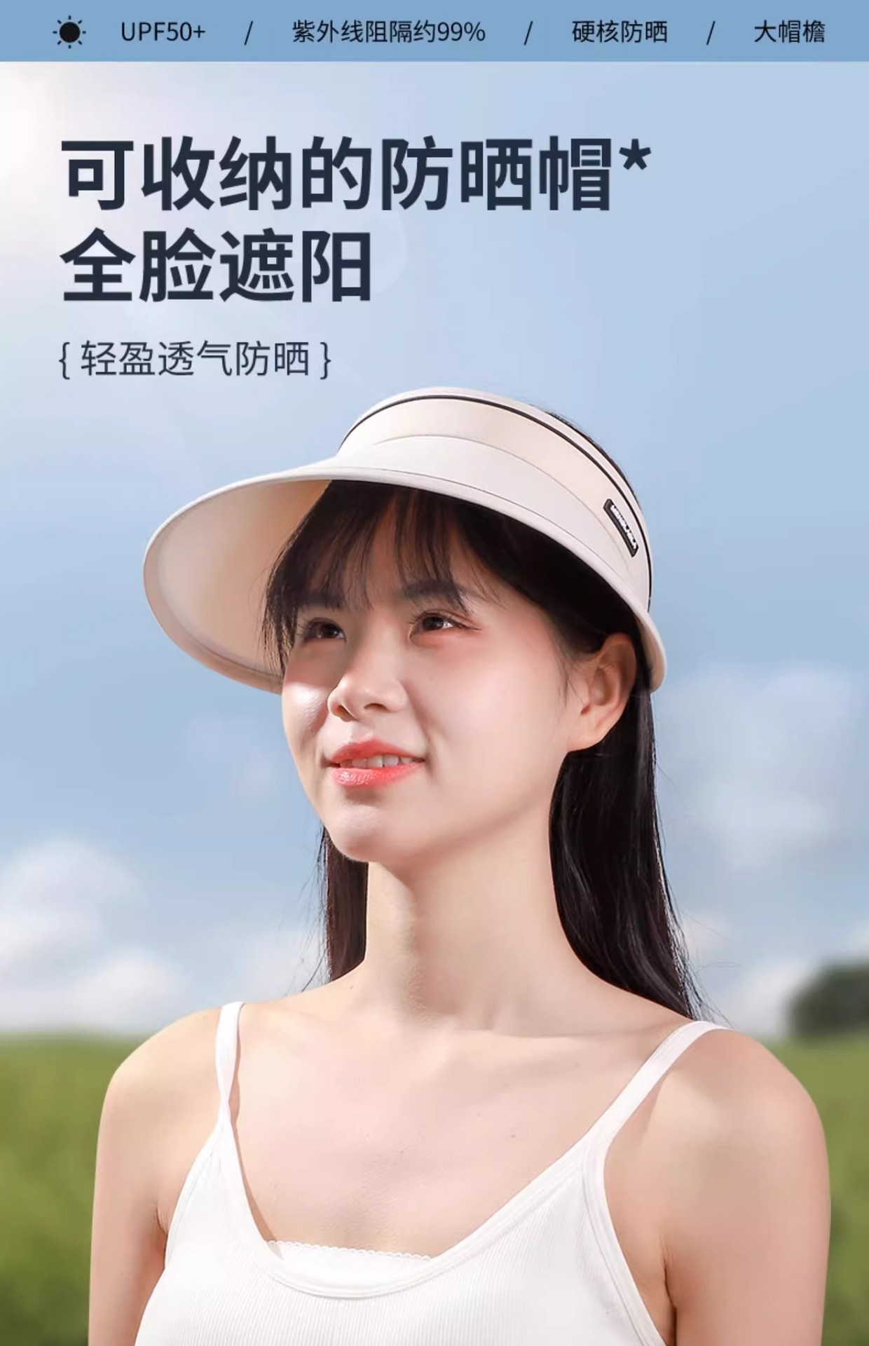 Brand [Sondona] Sun Hat [Free shipping for New customers 0.01] Summer Large brim Sun protection Hat New style UV Protection Sun hat with empty top pic 1