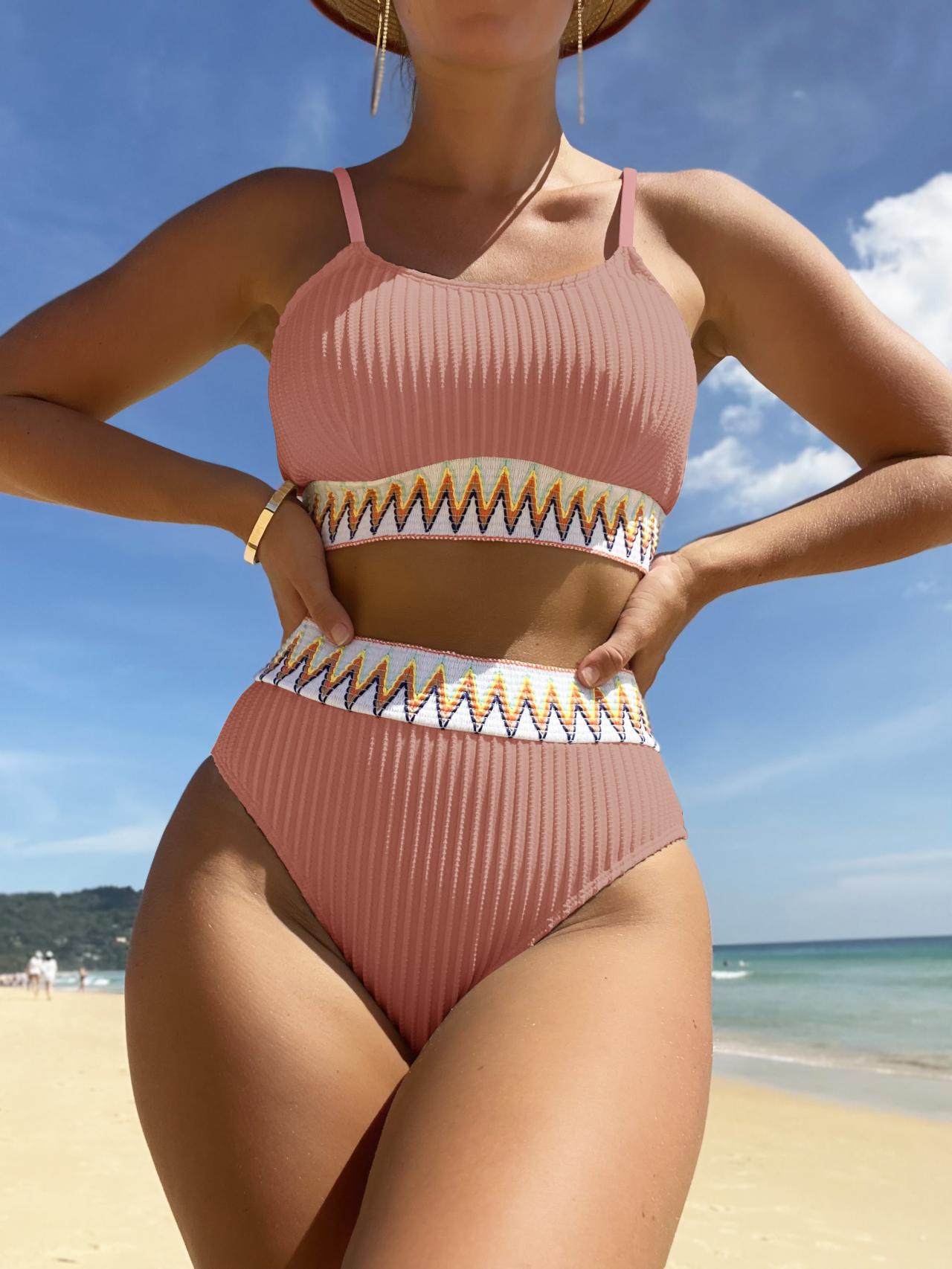 Bikini新款比基尼时尚女士分体无袖欧美女泳装带胸垫泳衣工厂批发详情23