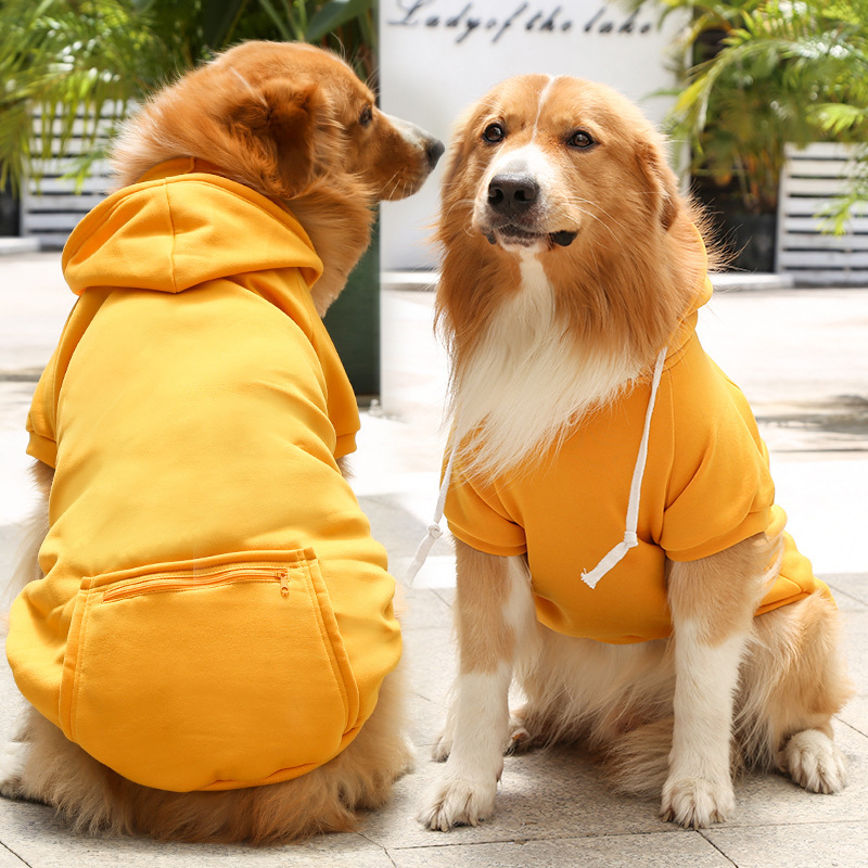 Otoño e invierno peluche de oro cremallera de bolsillo sudaderas grandes y medianas para perros perros ropa de gato fardo suministros para mascotas pic 5