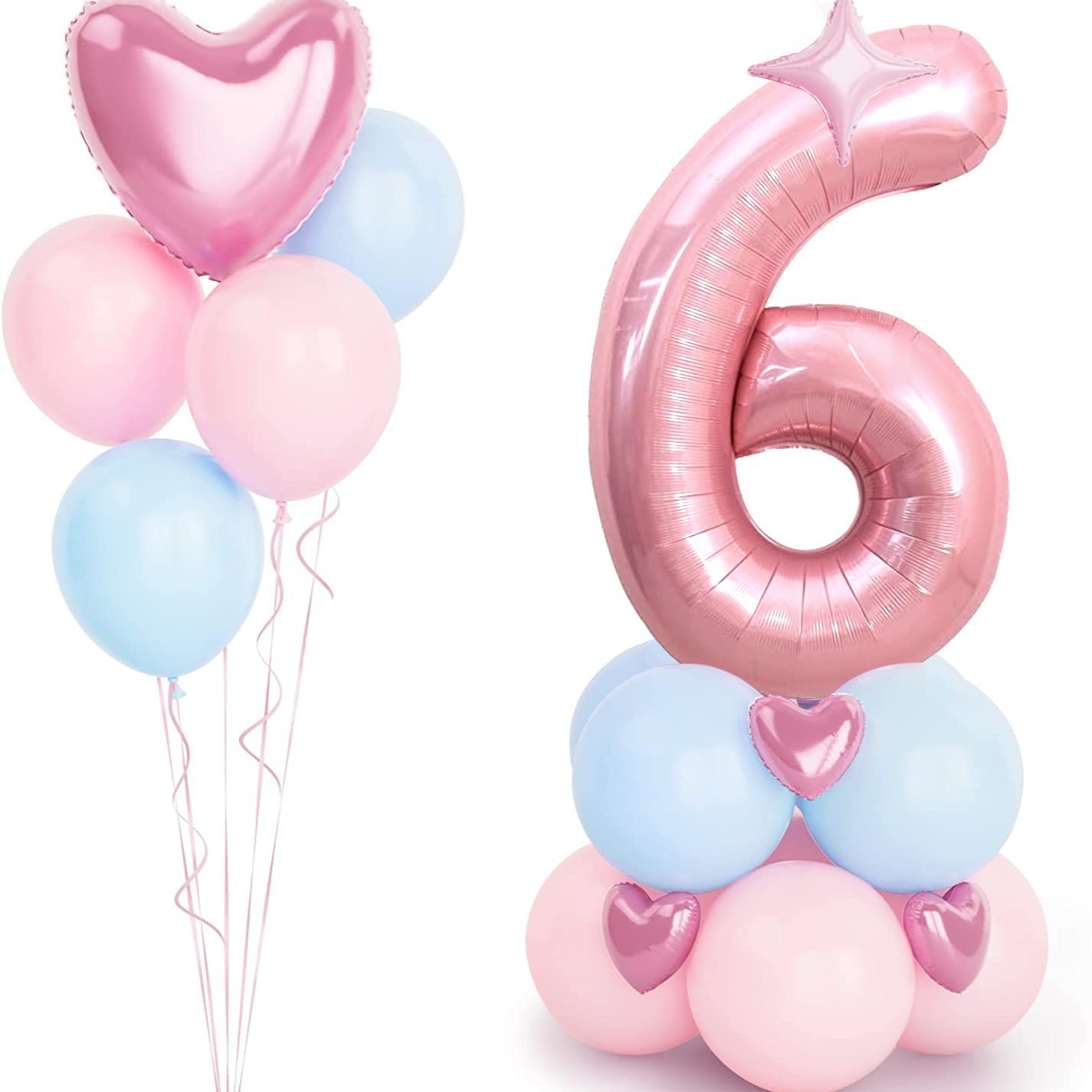 Rose gold digital metal rose gold white pink latex balloon column digital combination set for cross-border party pic 3
