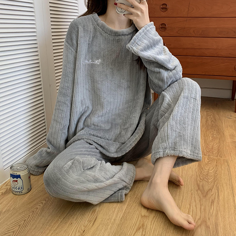 珊瑚绒睡衣女士2024年新款春秋冬季加厚大码冬天法兰绒加绒家居服详情10