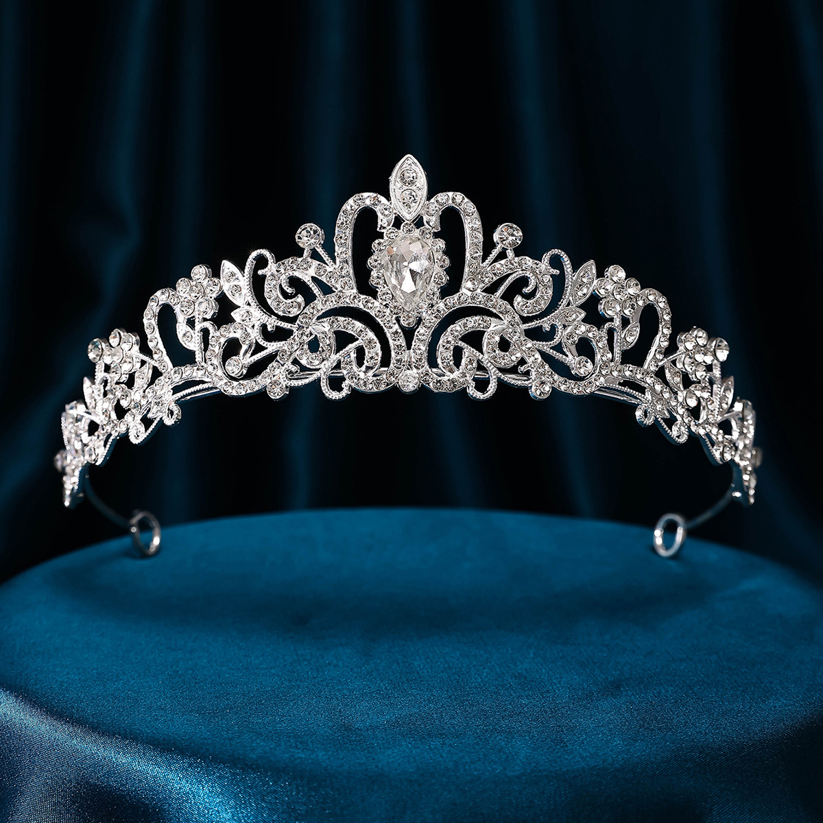 新娘皇冠头饰新娘巴洛克韩式水钻公主女王冠生日发饰端婚纱礼服配详情29