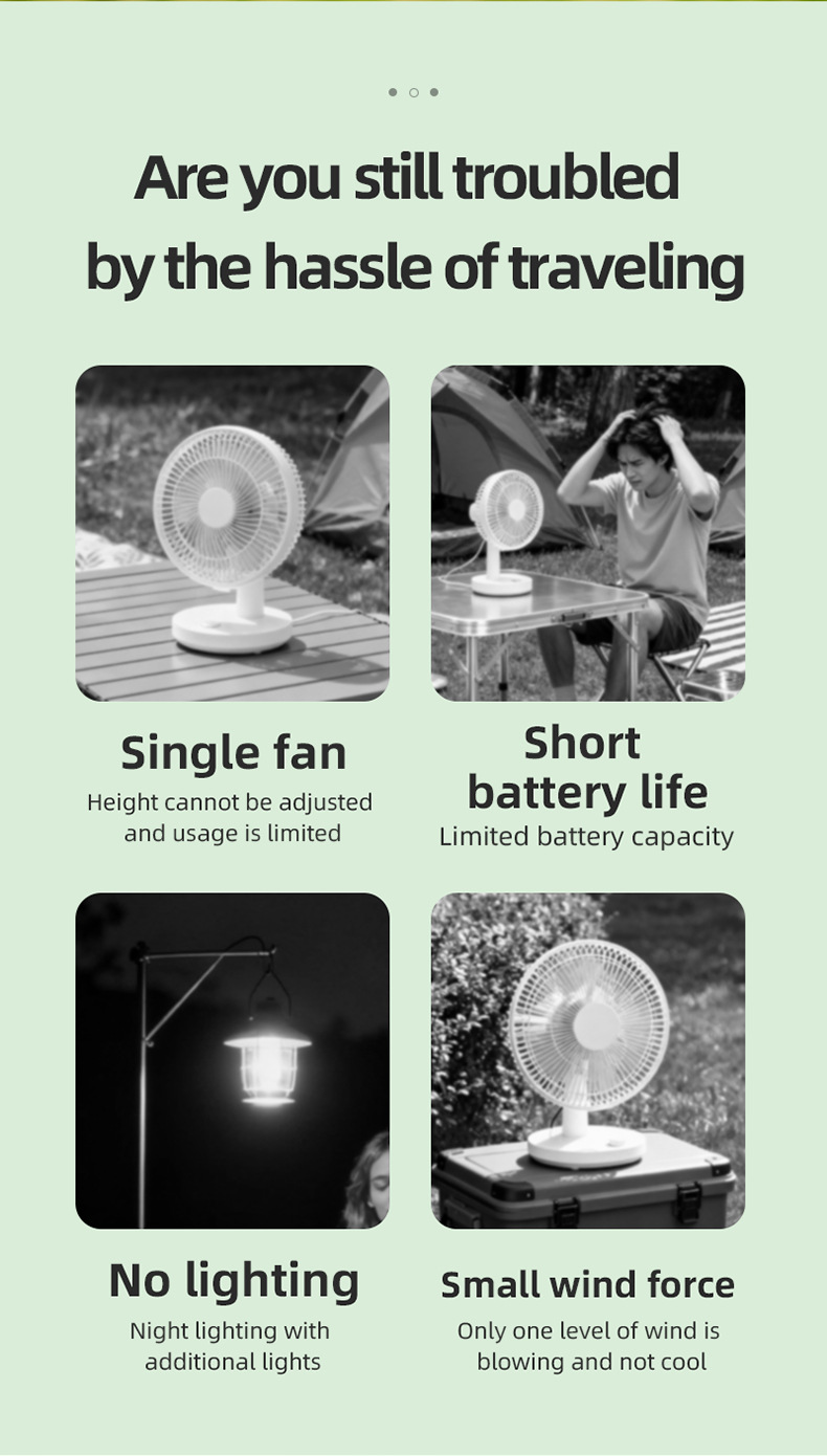 新款家用露营可伸缩落地扇USB桌面大风力循环扇办公室台式立式电详情2