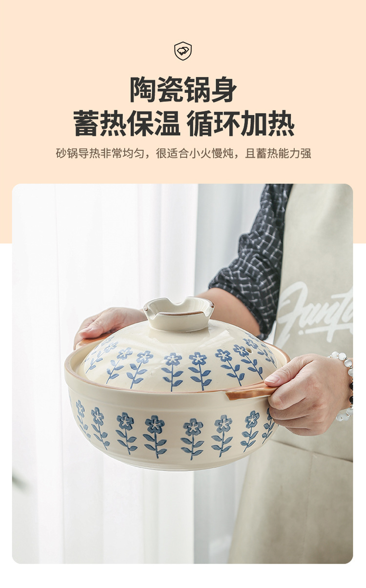 Japanese ceramic 煲仔饭 special clay pot for household wholesale high-temperature resistant gas shallow-mouthed small stewing pot clay pot pic 10