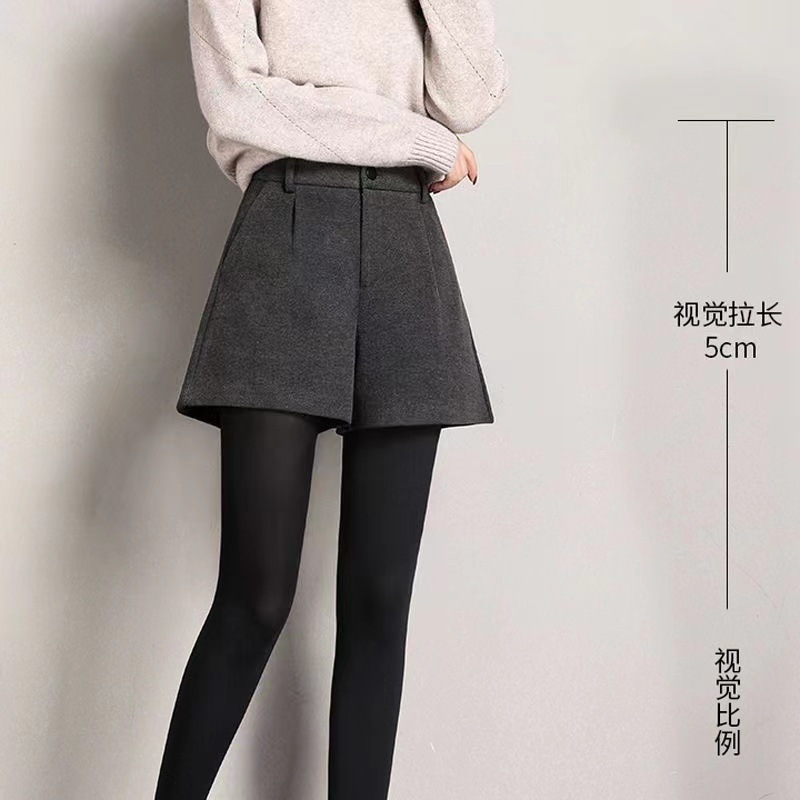 灰色短裤女秋冬外穿百搭2025新款高腰a字版冬季大码西装休闲裤子详情18