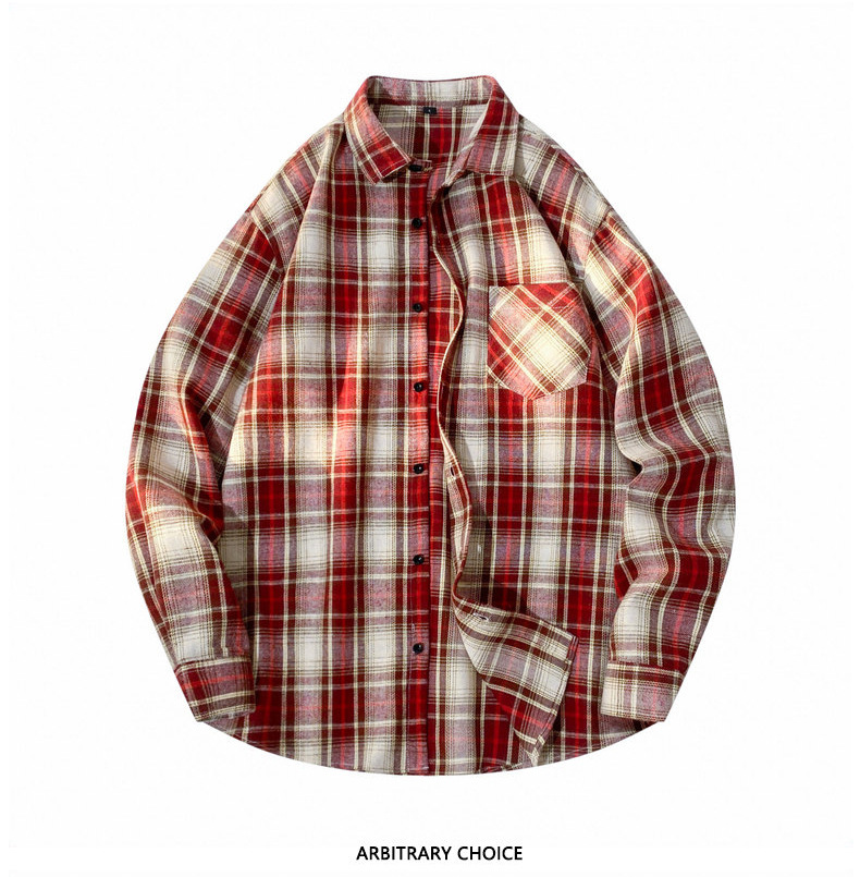 Retro checkered shirt for men 2025 Spring and Autumn new style American casual loose trendy long-sleeved shirt couple coat for men pic 14