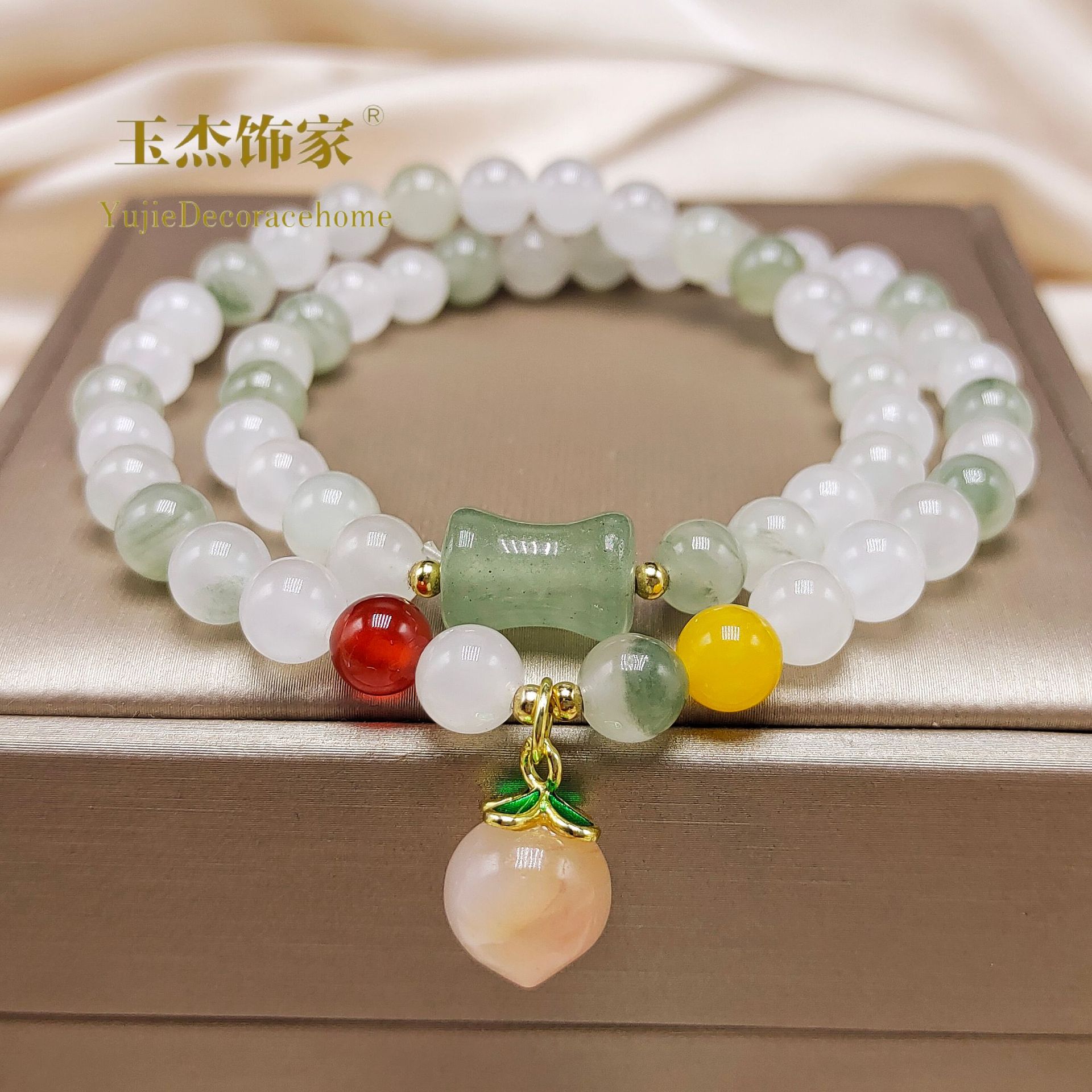Chinese-style double-ring Tianshan jade bracelet for women, a niche, light luxury and high-end jade bracelet, simple and elegant, versatile accessory pic 3