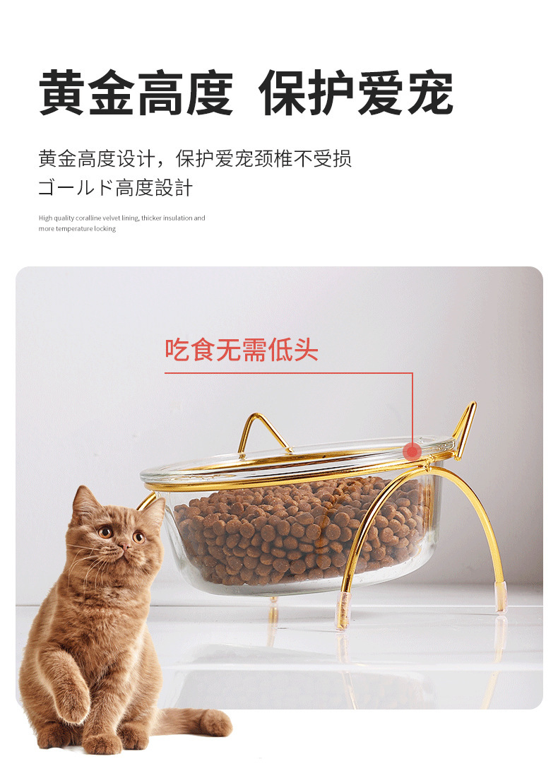 日式卡通陶瓷幼猫碗宠物零食碗猫食碗狗粮碗食碗罐头碗防止黑下巴详情4