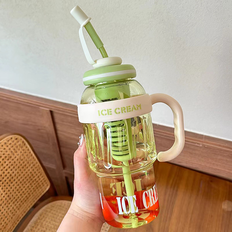 新巨无霸冰霸杯大容量水杯夏高颜值吸管大肚杯茶漏花茶便携塑料杯详情8