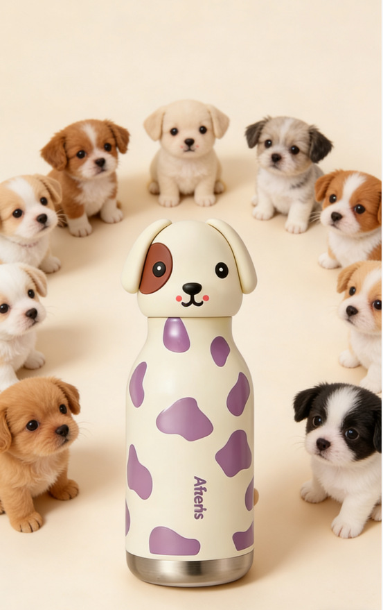 新款小狗创意卡通公仔不锈钢保温杯便携式运动水杯儿童学生杯详情9