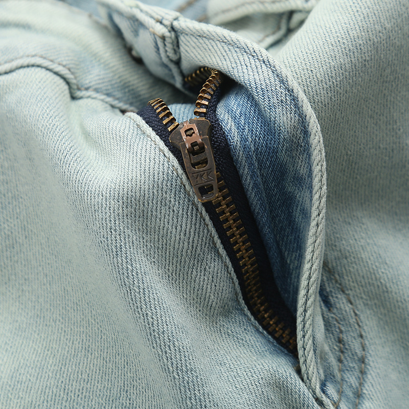 GAGD 海盐蓝窄版直筒牛仔裤女 夏日限定色复古做旧直筒牛仔烟管裤详情22