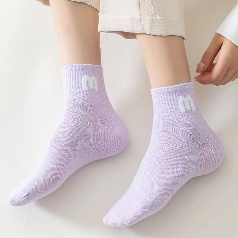 袜子女中筒运动袜防臭休闲秋冬款韩版全棉女士棉袜吸汗防臭袜子详情9