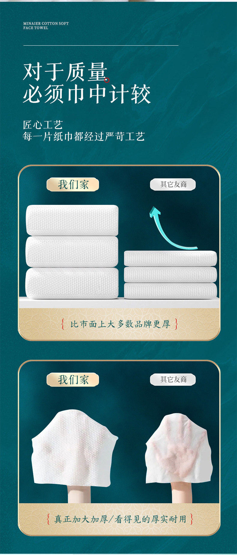 全绵洗脸巾抽式一次性干湿两用面巾纸悬挂式抽取式家用加厚洁面巾详情6