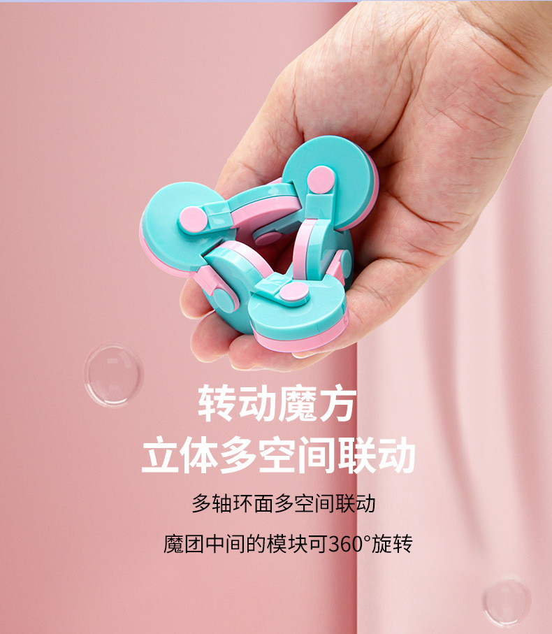 跨境亚马逊360度旋转魔方指尖陀螺创意解压翻转益智思维训练玩具详情4