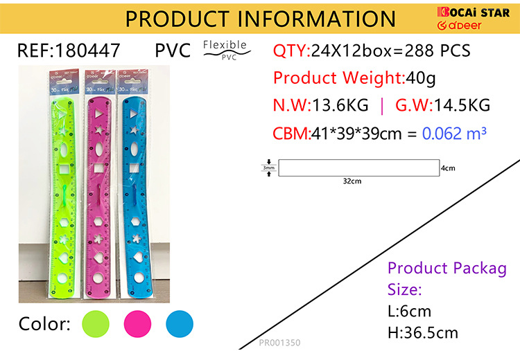 20cm mano tender regla 30cmPVC regla flexible puede doblar puede doblar color gráfico regla logotipo personalizado fabricantes de comercio exterior pic 5