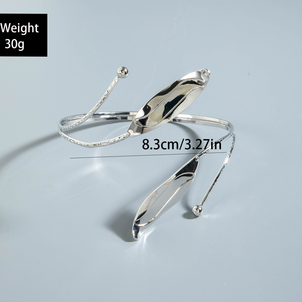 亚马逊跨境个性冷淡风海星手臂镯线条计感蝴蝶环形开口臂镯女详情35