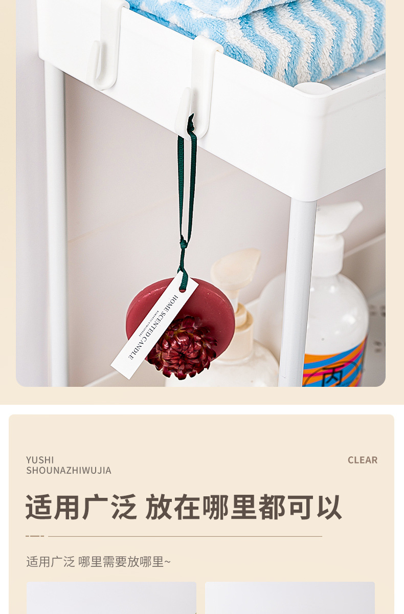 Cross-border double-layer plastic kitchen acrylic storage rack, multi-functional kitchen and bathroom draining basket, sink storage box for storage pic 31