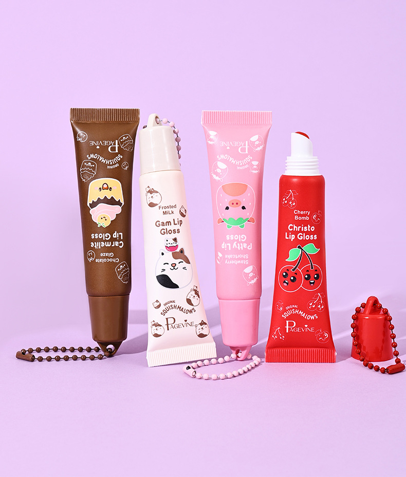 亚马逊PAGE VINE多彩水果卡通系列挂链唇釉清爽滋润唇彩跨境外贸详情9