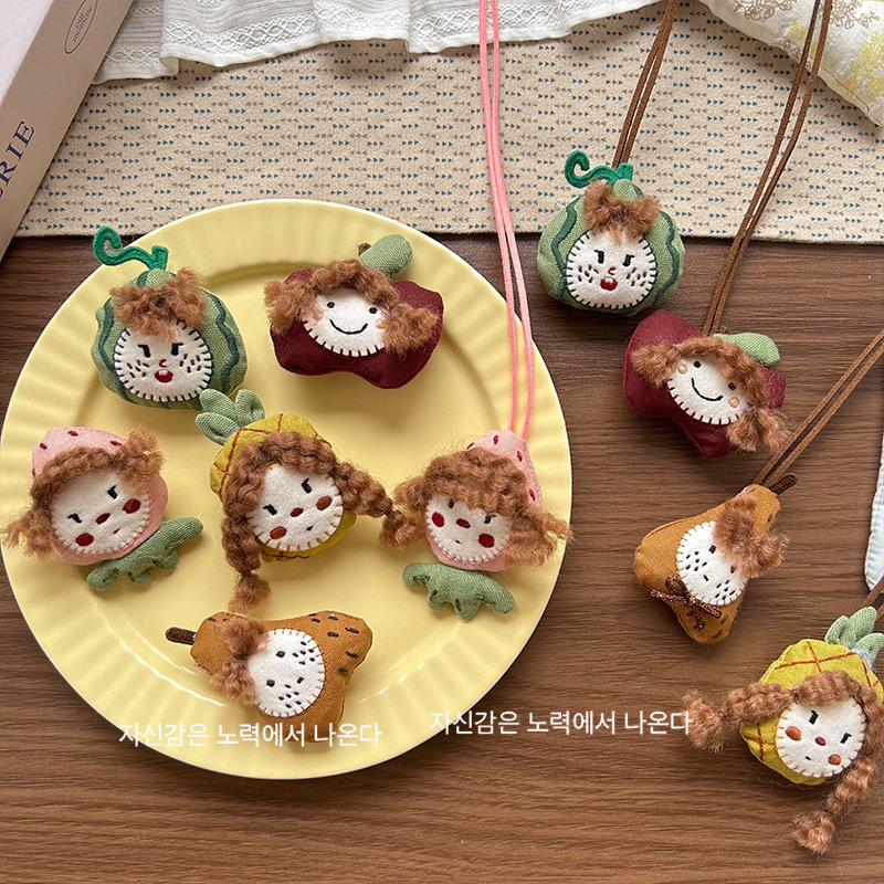 韩版卡通可爱水果立体塞棉手工胸针配饰毛线针织衣服宝宝胸针配饰详情4