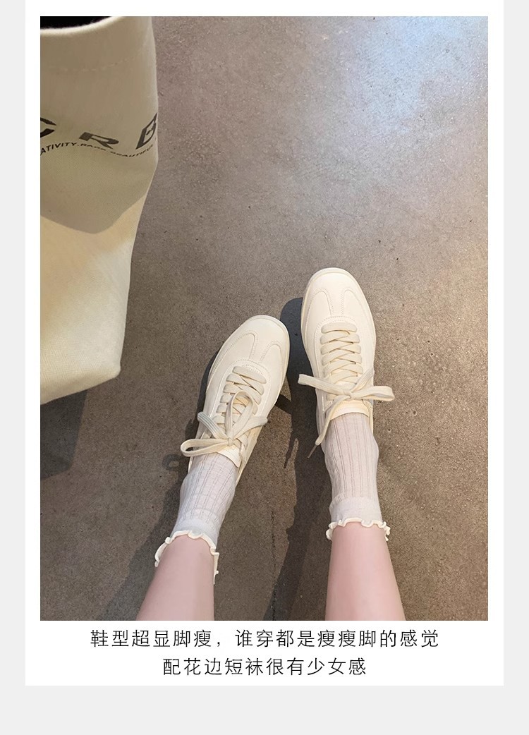 葡萄妈studiolee同款牛皮系带休闲百搭运动板鞋圆头小白鞋女新款详情19