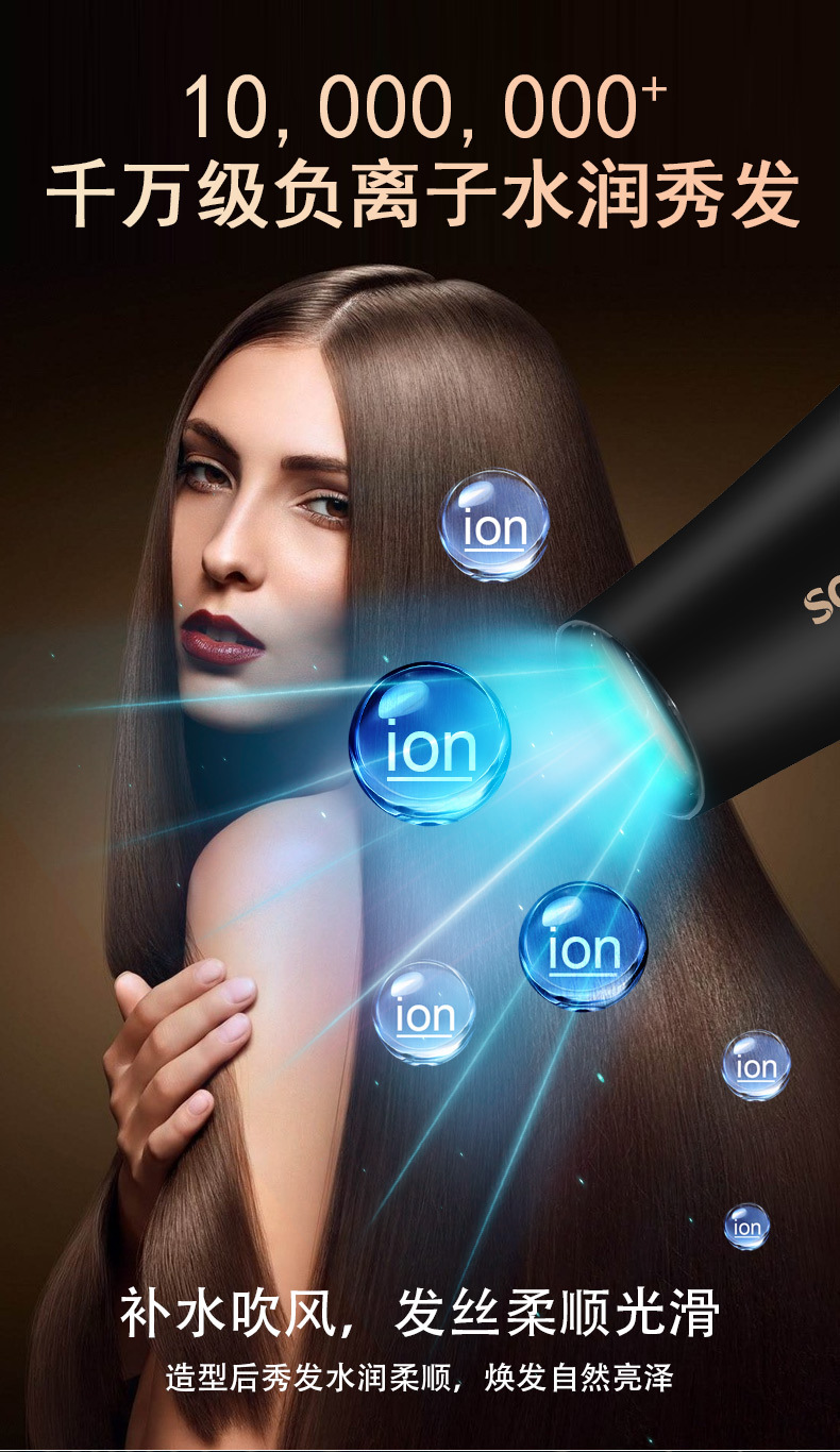 SOLIMPIA hair dryers, high wind power, hair salon dormitories, household hair dryers, high-power quick-drying, cold and hot air wholesale pic 4