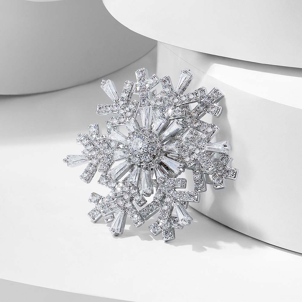 Rotating snowflake brooch, high-end fashion, versatile brooch, high-end suit coat brooch, accessory brooch, women V-neck, Japanese and Korean pic 13