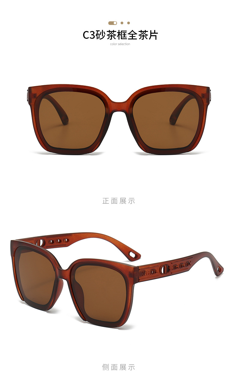 2024年摩登镂空腿复古叠戴时髦墨镜女小众夸张时尚防紫外线太阳镜详情7