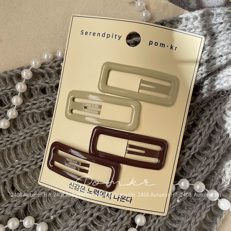 New Korean-style polka dot handcrafted hair clips for children, geometric side bangs clips, colorful sweet bye-bye clips for girls, Serendipity pom.kr multi-color hair clip set with polka dots pic 6