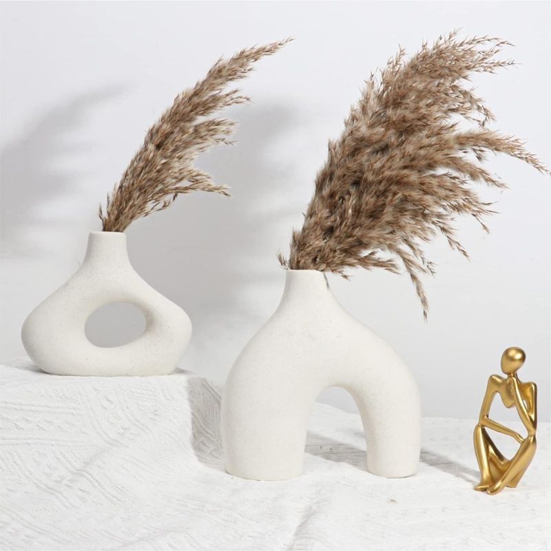 Nordic-style ceramic vases and flower arrangements, high-end and niche living room entrance hall home decoration vases and ceramic flower vases pic 30