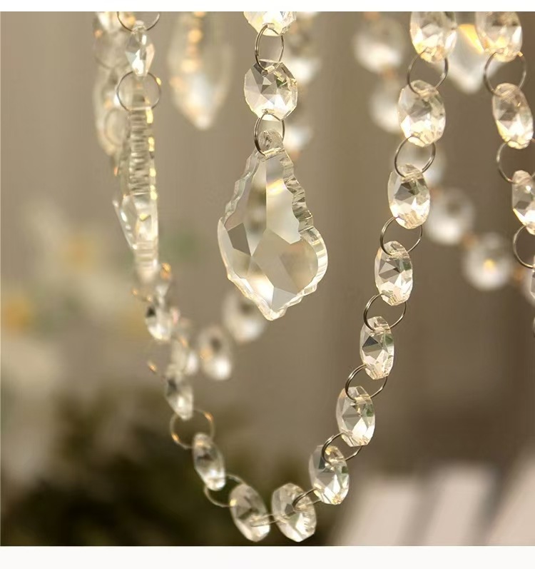 法式奶油风浪漫水晶吊灯美式轻奢玄关过道床头衣帽间公主房灯具详情13