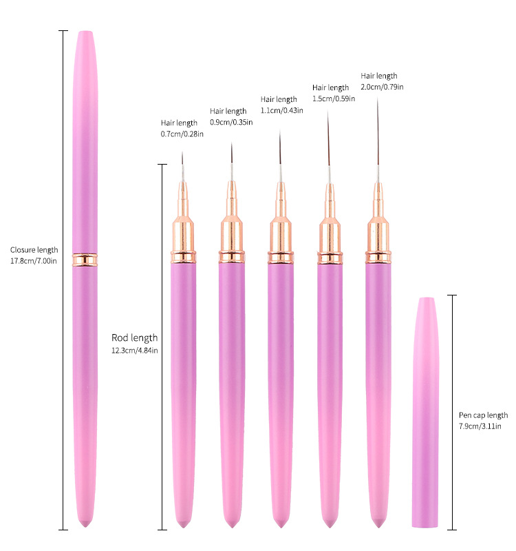 美甲拉线笔细美甲彩绘笔画花细勾线笔批发美甲用品美容护肤彩妆工具详情1