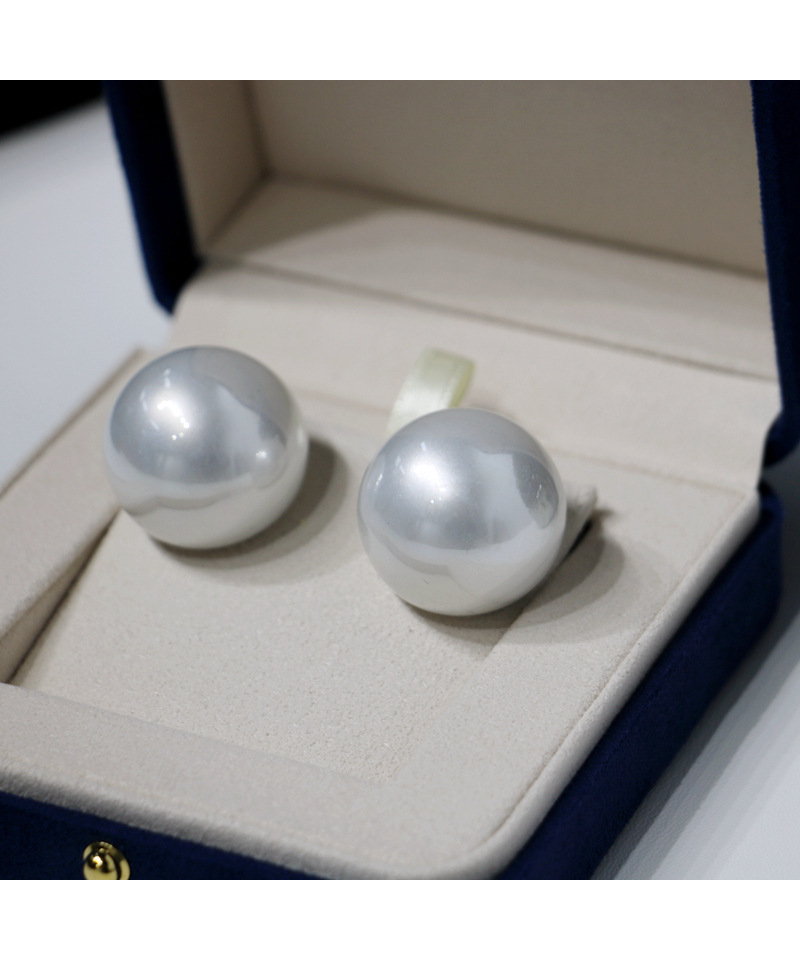 大灯泡澳白平替超大水晶玻璃珍珠耳钉赫本风优雅高级感2025新年详情9