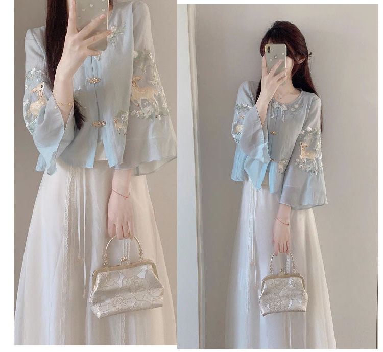 新中式国风马面裙套装女夏季2024新款唐装中国风女装改良汉服成人详情19