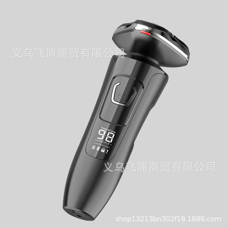 新款男士剃须刀电动刮胡刀车载USB充电式全身水洗三刀头智能显示详情3