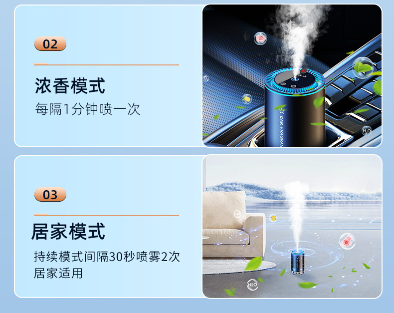 星空顶智能投影车载香薰机车用香水汽车用品氛围灯喷雾车载香熏机详情18