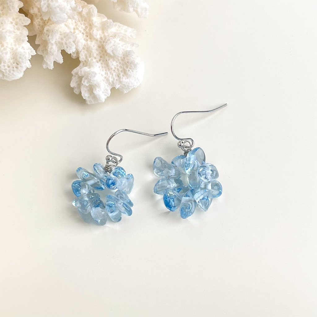 【 Sea Blue Series 】 Summer new original design, handcrafted, fresh and vacation-style blue earrings, factory earrings for women pic 10