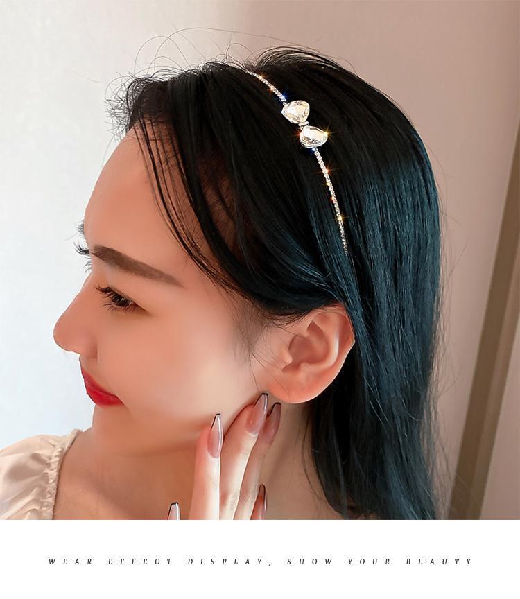 High-end rhinestone bow hair band, a new trendy hair-pressing headband, versatile headwear, simple hair clips, Korean hair accessories pic 11