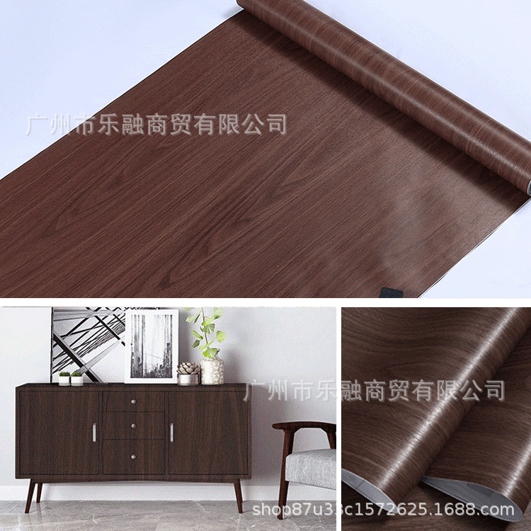 跨境批发木纹贴纸桌面衣柜柜子翻新防水自粘自带胶壁纸背景墙加厚详情18
