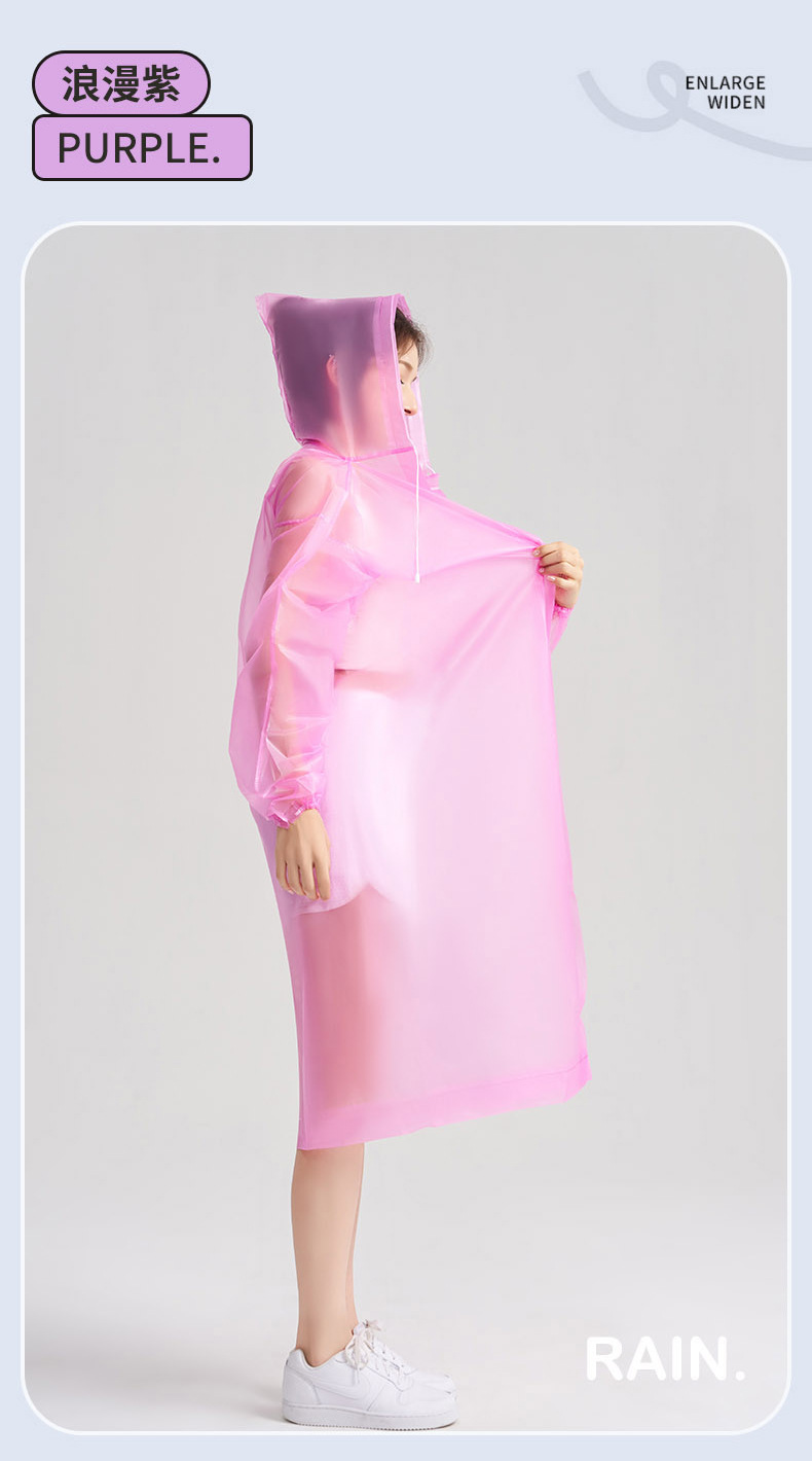 Non-disposable eva raincoat, fashionable outdoor walking portable, extended and thickened raincoat for children and adults pic 21
