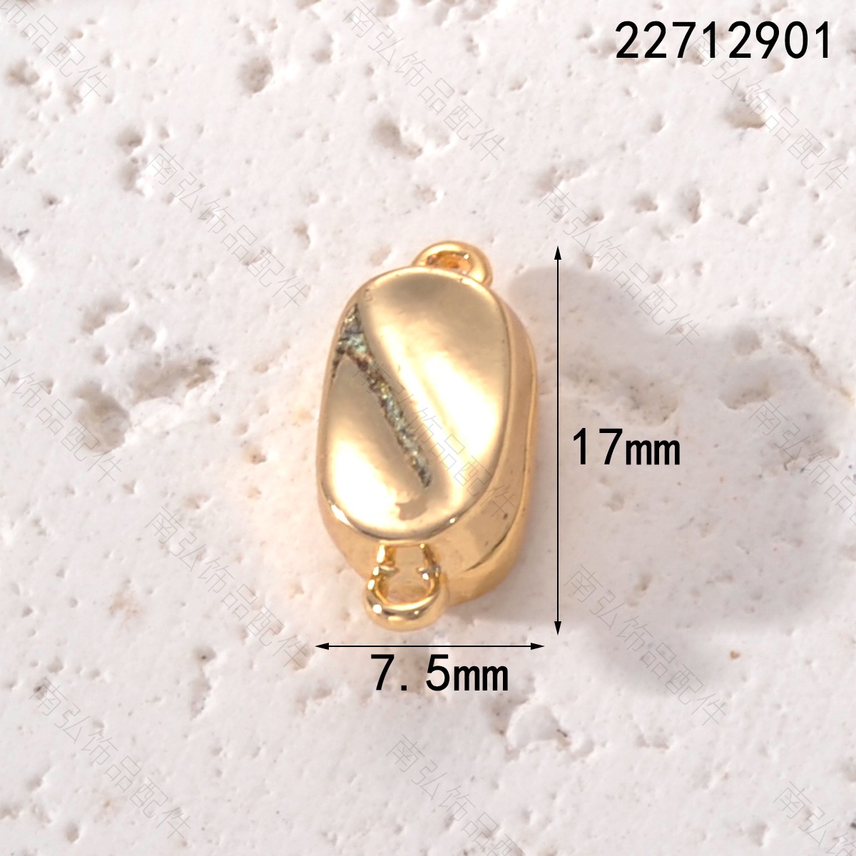 Copper-plated 18k gold pearl necklace with a pleated intaglio clasp and pin socket, a high-end DIY jewelry accessory pic 5
