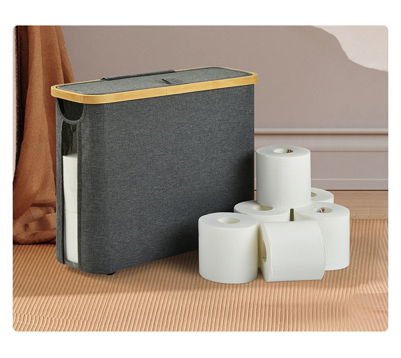 Cross-border transparent toilet paper roll storage basket, fabric tissue paper holder storage basket, waste mineral water bottle storage basket pic 13