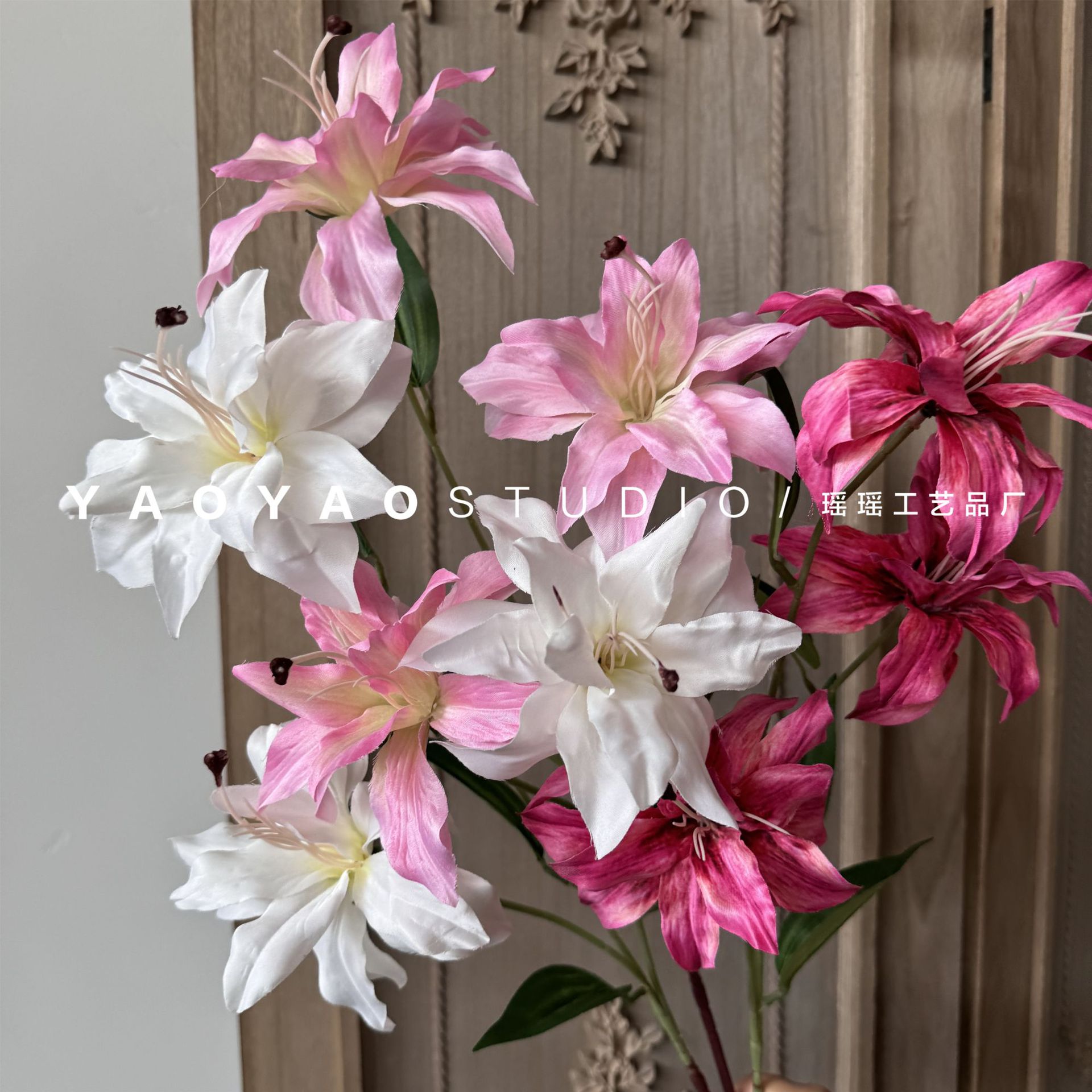 Retro 3D printed small lilies in blue and purple, wedding lilies, artificial flowers, photo props, home decorations, table flowers pic 11