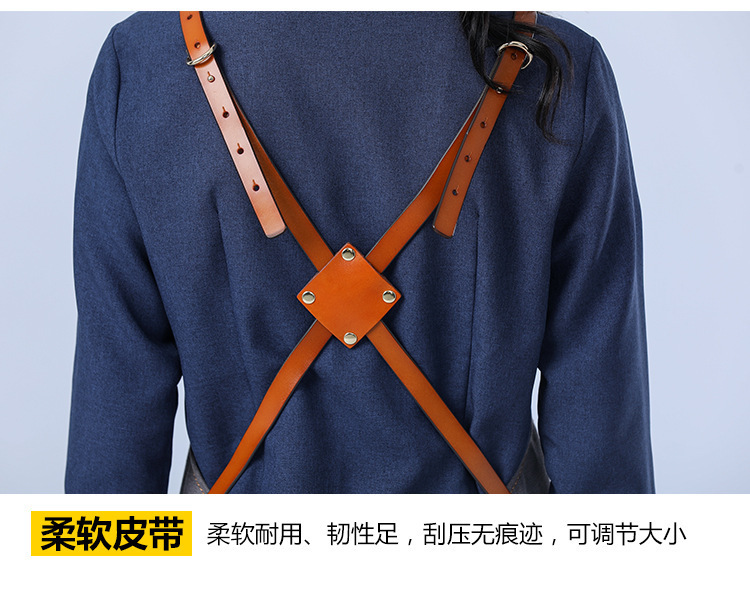 【持嘉】跨境加厚帆布多口袋工匠园艺工作服围裙烧烤汽修师机械师详情7