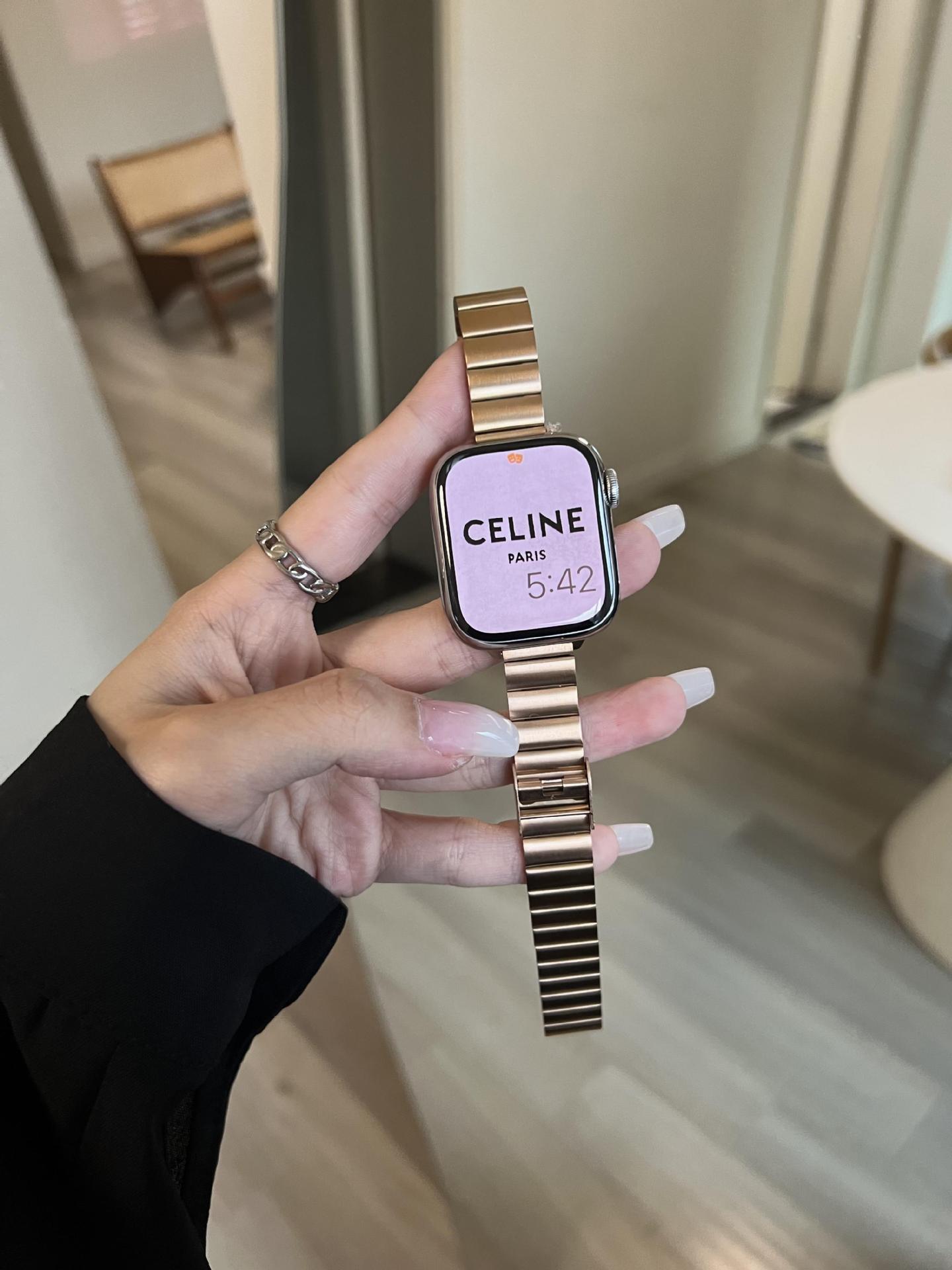 iwatch表带S10女高级感适用applewatch苹果手表98代76SE5金属钢带详情12