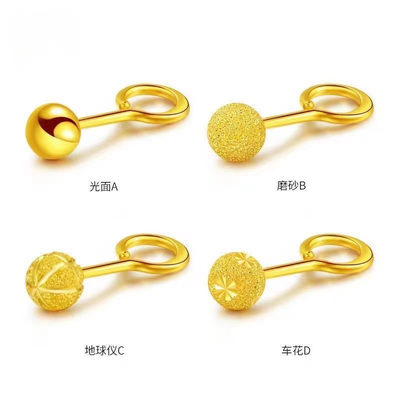 越南沙金磨砂闪珠弯钩豆豆耳钉韩版简约时尚女款耳饰厂家批发详情1